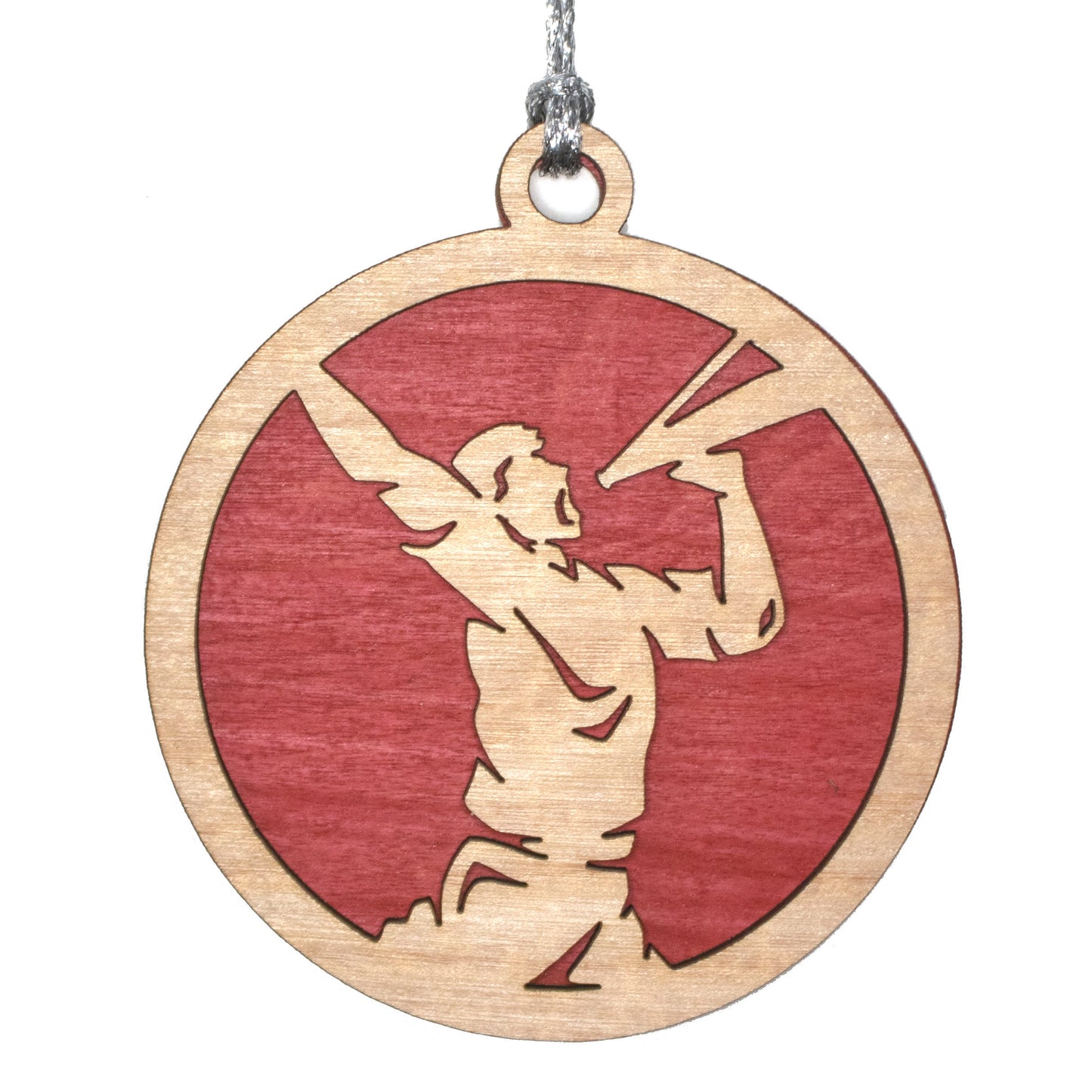 Cheerleading laser cut wood ornament