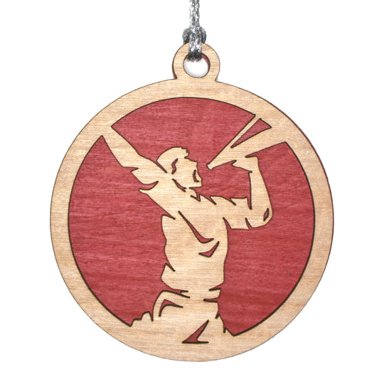 Cheerleading laser cut wood ornament