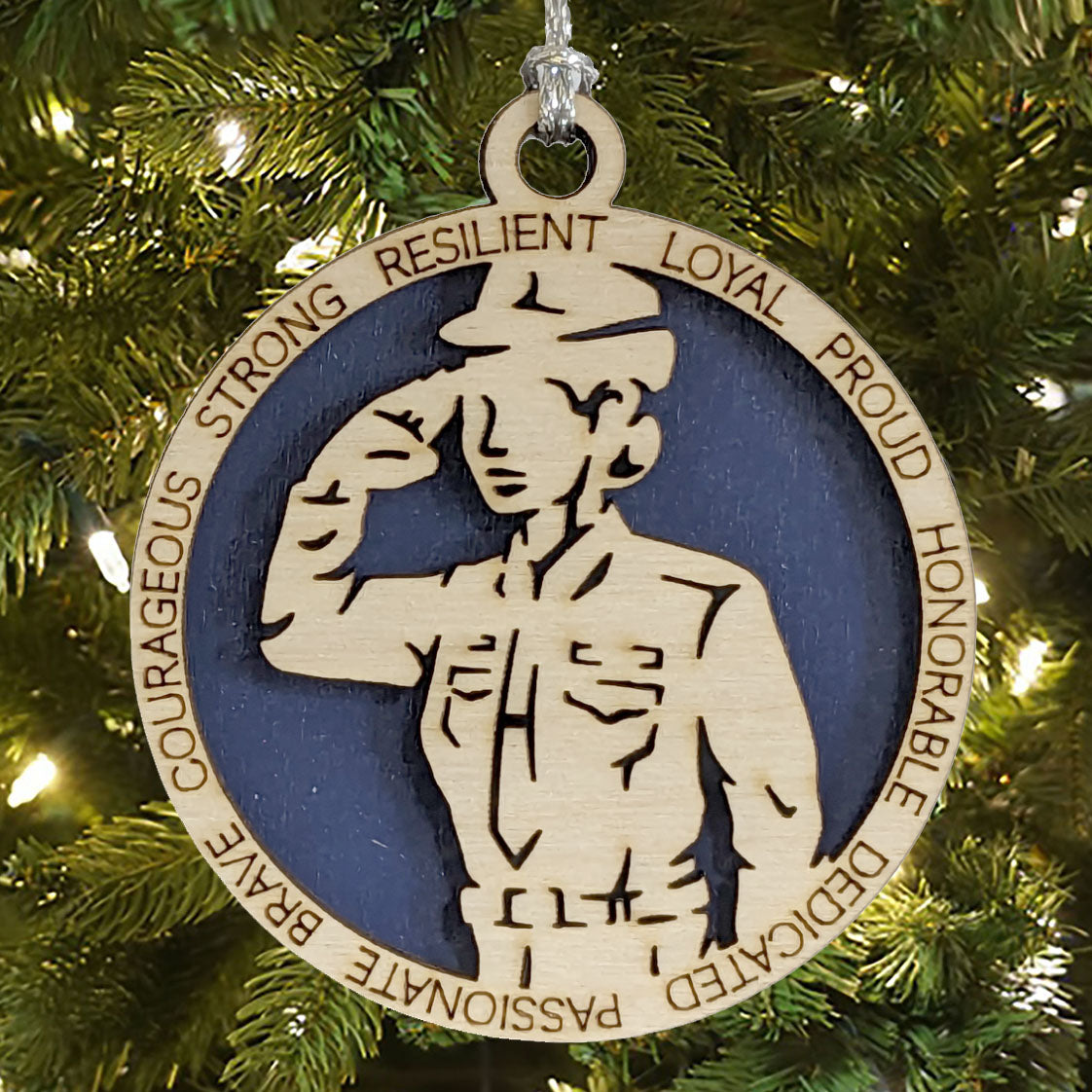 Laser Cut Female Coast Guard Ornament - 3" Wooden Christmas Decor - Women in Dress Uniform - Customizable - Handmade in USA