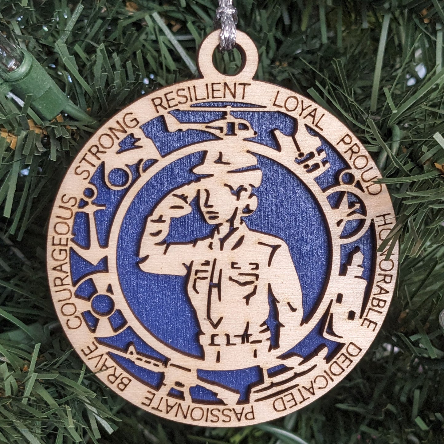 Laser Cut Female Coast Guard Ornament - 3" Wood Christmas Decoration - Woman in Dress Uniform - Handcrafted in USA