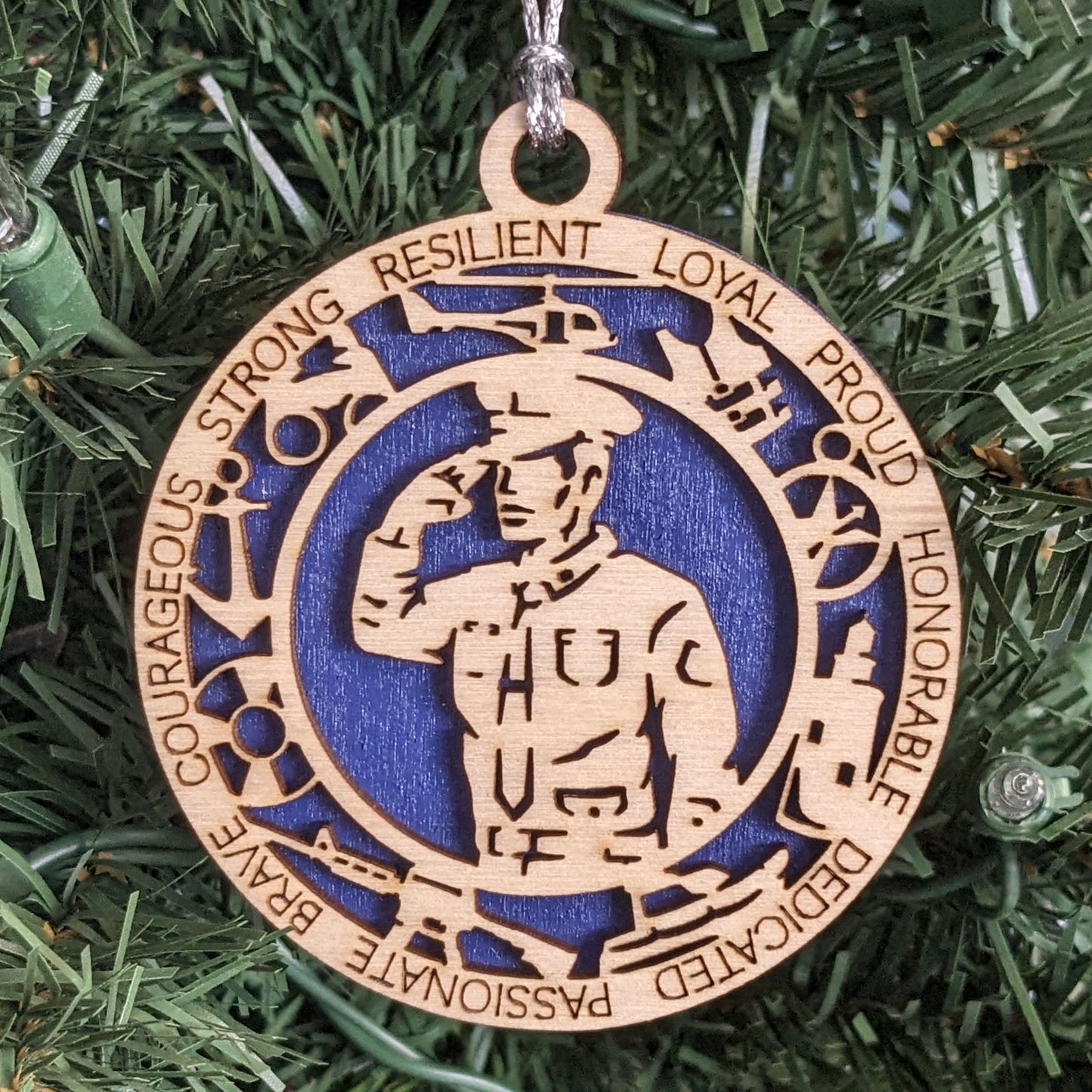Male Coast Guard Sailor Ornament - 3" Wooden Christmas Decor - Formal Dress Uniform - Handmade in Oregon, USA