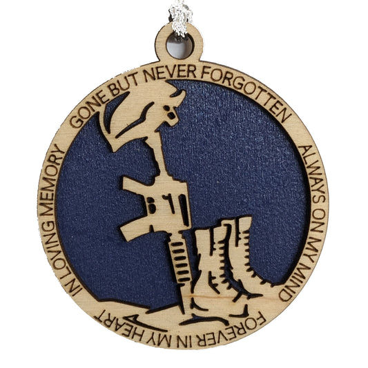 Coast Guard Battlefield Memorial Christmas Ornament - Handcrafted Wooden Tribute to Brave Soldiers