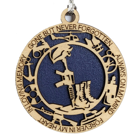 Coast Guard Memorial Christmas Ornament - Handcrafted 3" Wood Tribute to Fallen Heroes - Military Honor Gift