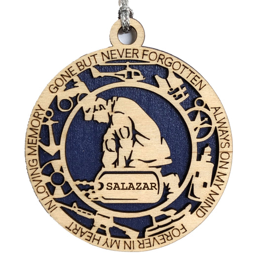 Personalized Coast Guard Sailor Memorial Ornament - Custom Military Christmas Tree Decoration with Engraved Dog Tags