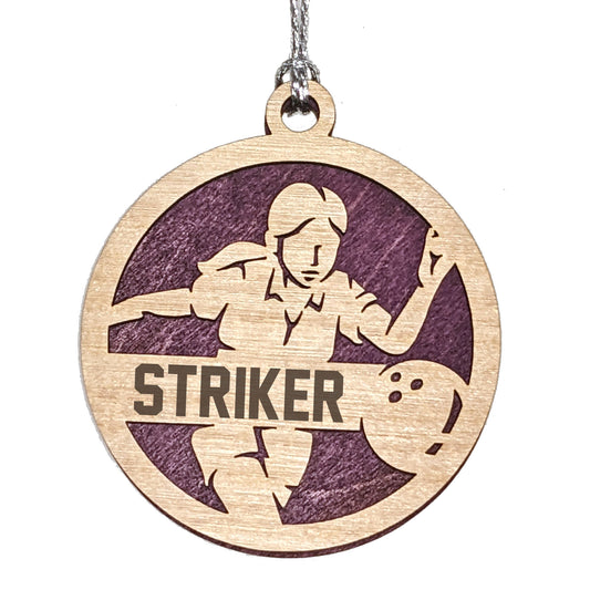 Female Bowling laser cut personalized wood ornament