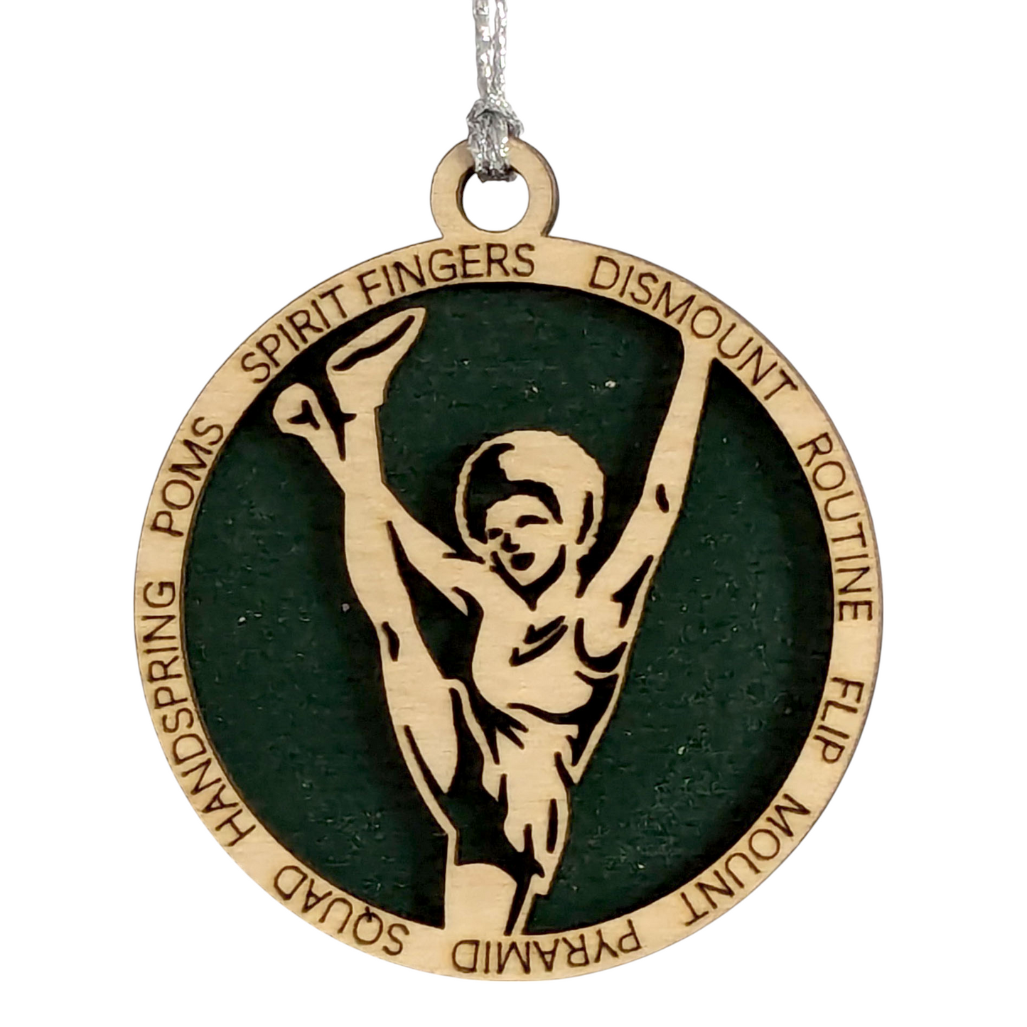 Personalized 3" Handcrafted Wooden Female Cheerleading Christmas Ornament - Custom Cheerleader Holiday Decoration - Unique Gift for Cheer Enthusiasts