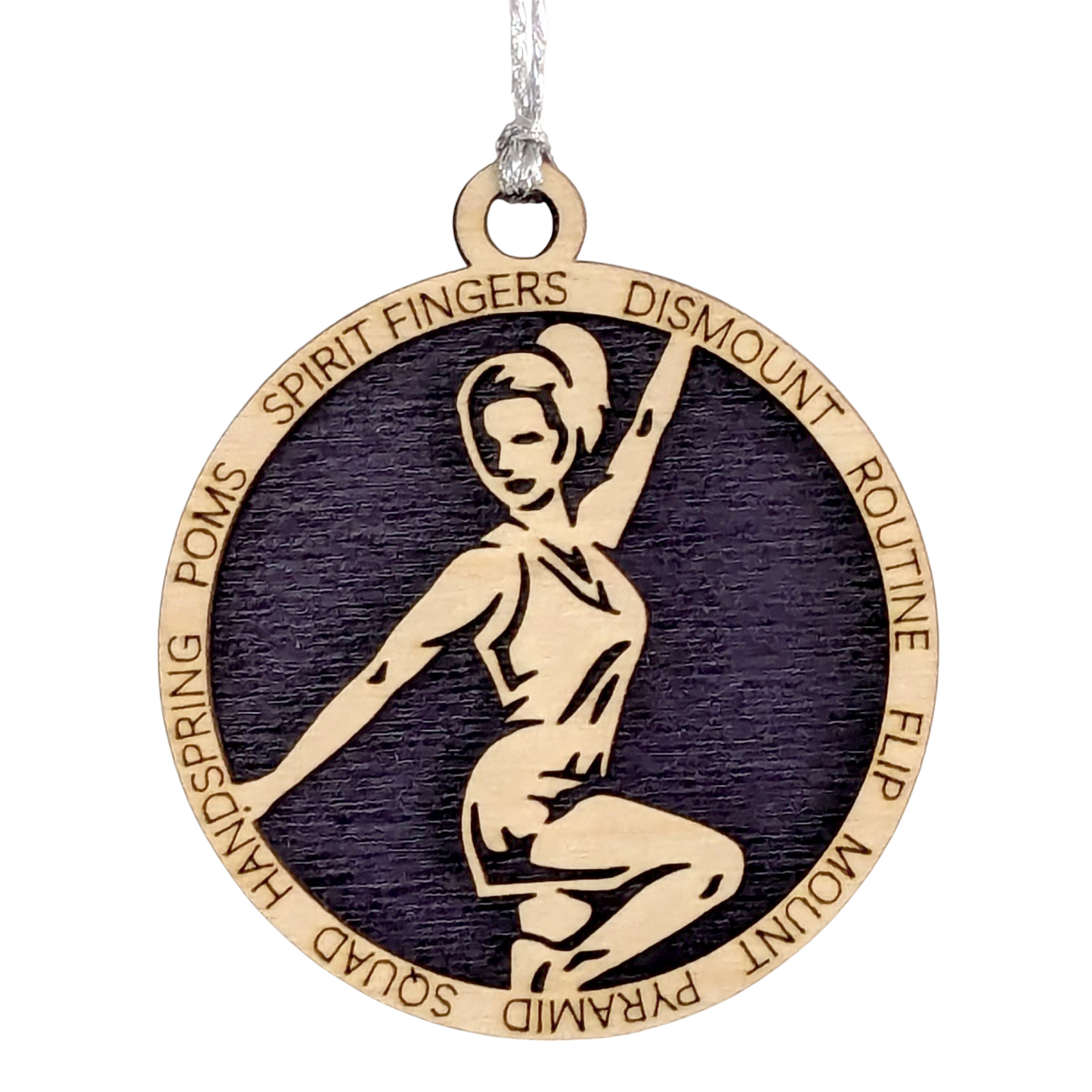 Personalized 3" Handcrafted Wooden Female Cheerleading Christmas Ornament - Custom Cheerleader Holiday Decoration - Unique Gift for Cheer Enthusiasts