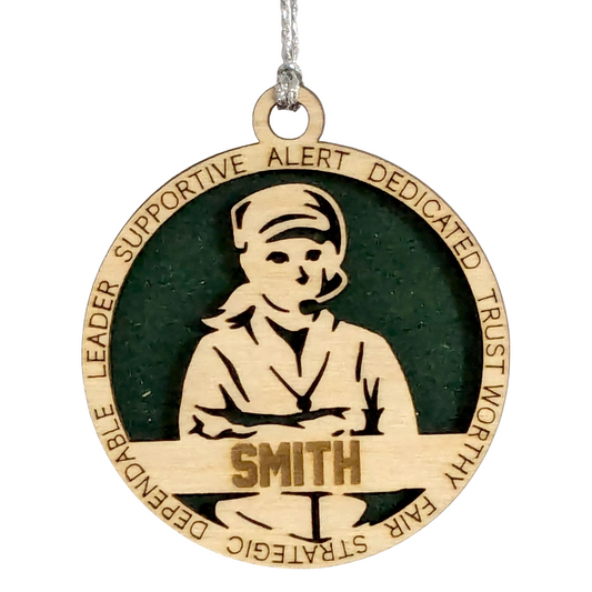 3" Laser Cut Handcrafted Wooden Personalized Female Coach Christmas Ornament - Custom Coach Holiday Decor - Unique Coach's Gift - Durable Wood Keepsake - Thoughtful Present for Female Coaches