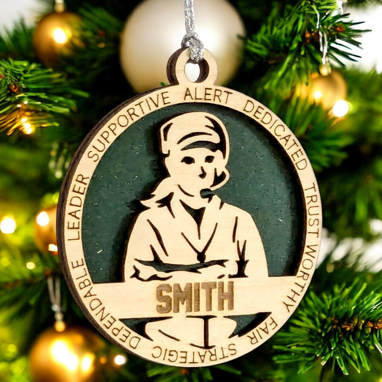 3" Laser Cut Handcrafted Wooden Personalized Female Coach Christmas Ornament - Custom Coach Holiday Decor - Unique Coach's Gift - Durable Wood Keepsake - Thoughtful Present for Female Coaches
