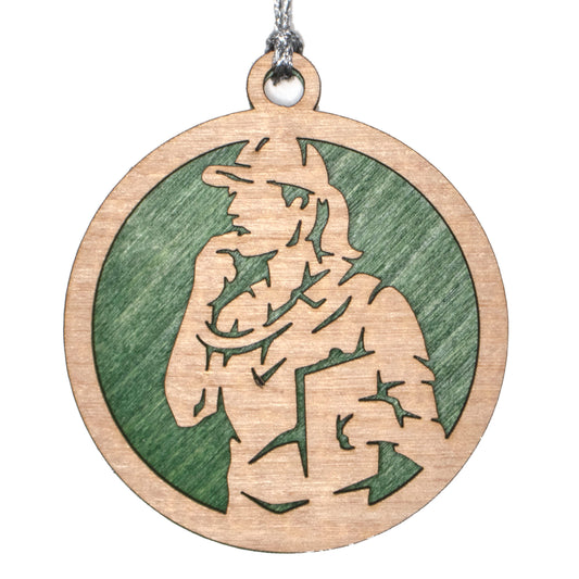 Female Coach laser cut wood ornament
