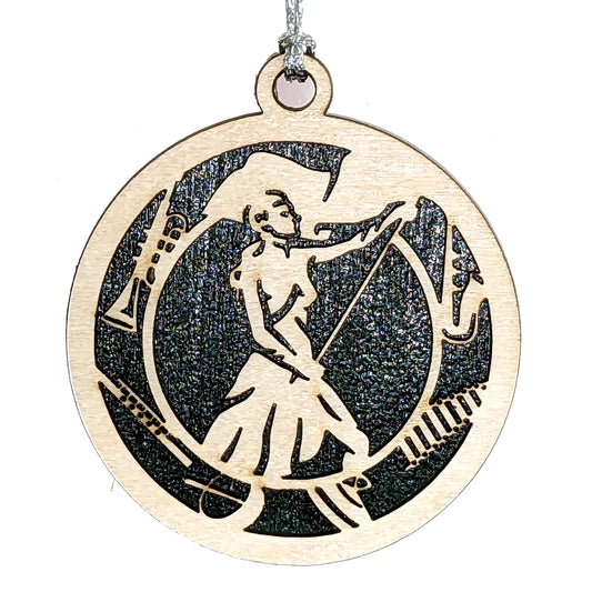 Female Colorguard laser cut wood ornament