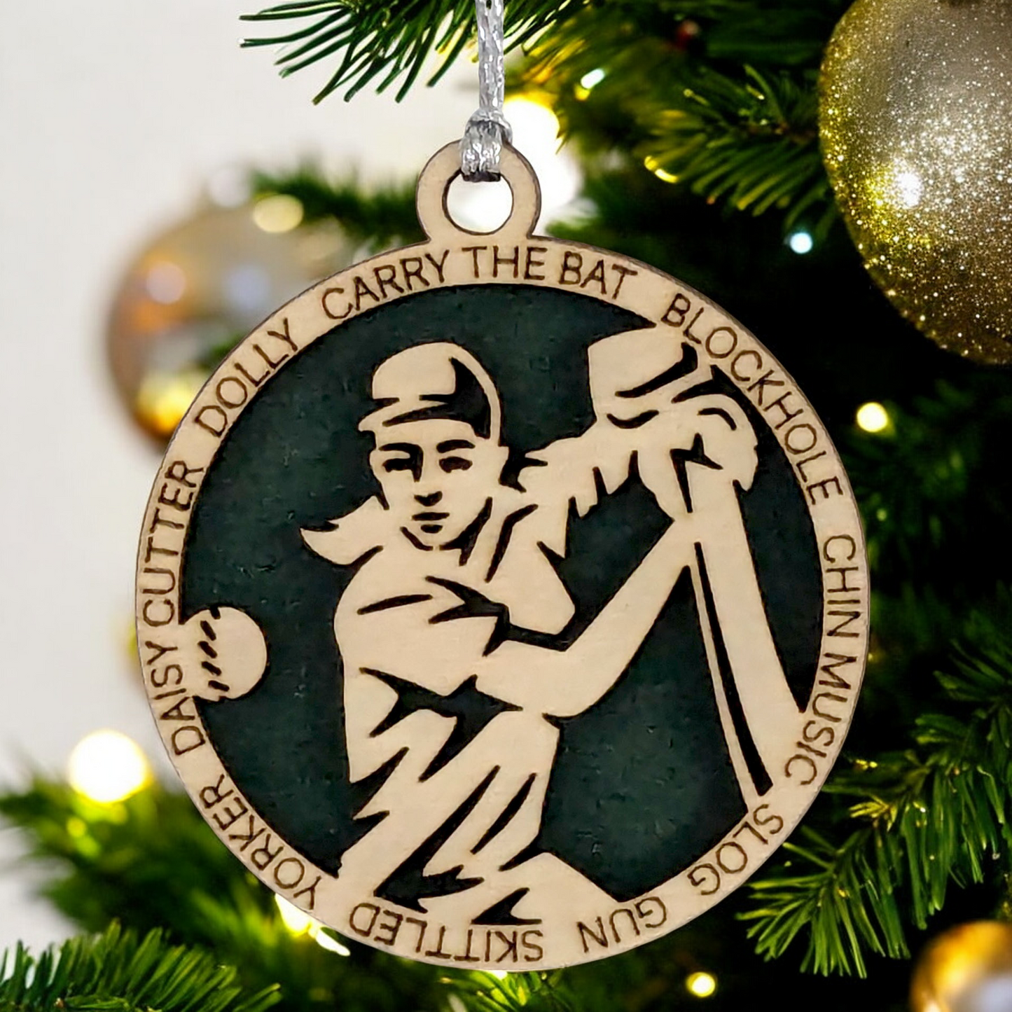 3" Personalized Handcrafted Wooden Female Cricket Christmas Ornament - Customizable Cricket Sport Theme Holiday Decoration - Perfect Gift for Cricket Enthusiasts and Female Athletes