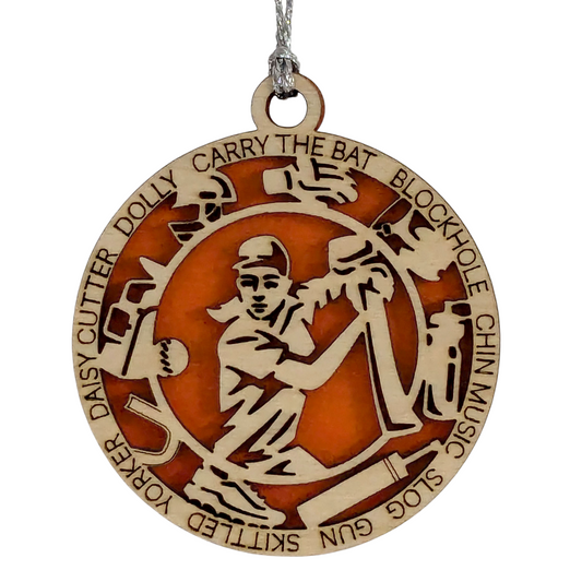 3" Personalized Handcrafted Wooden Female Cricket Christmas Ornament - Customizable Cricket Sport Theme Holiday Decoration - Perfect Gift for Cricket Enthusiasts and Female Athletes
