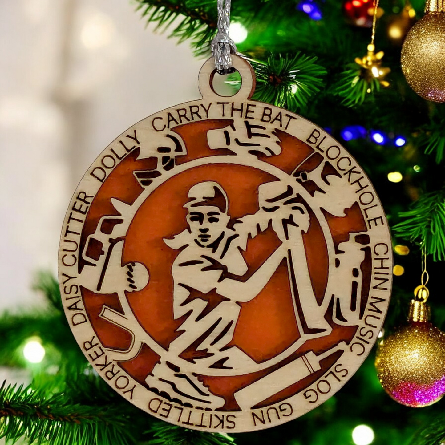 3" Personalized Handcrafted Wooden Female Cricket Christmas Ornament - Customizable Cricket Sport Theme Holiday Decoration - Perfect Gift for Cricket Enthusiasts and Female Athletes