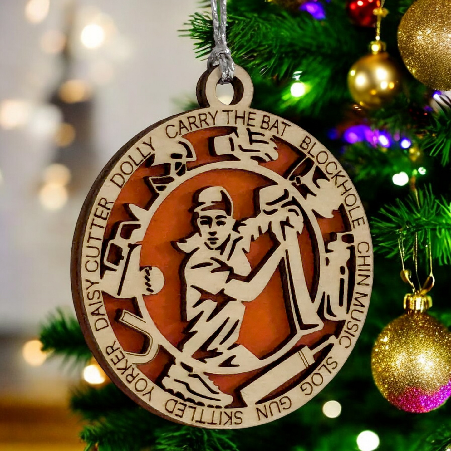 3" Personalized Handcrafted Wooden Female Cricket Christmas Ornament - Customizable Cricket Sport Theme Holiday Decoration - Perfect Gift for Cricket Enthusiasts and Female Athletes