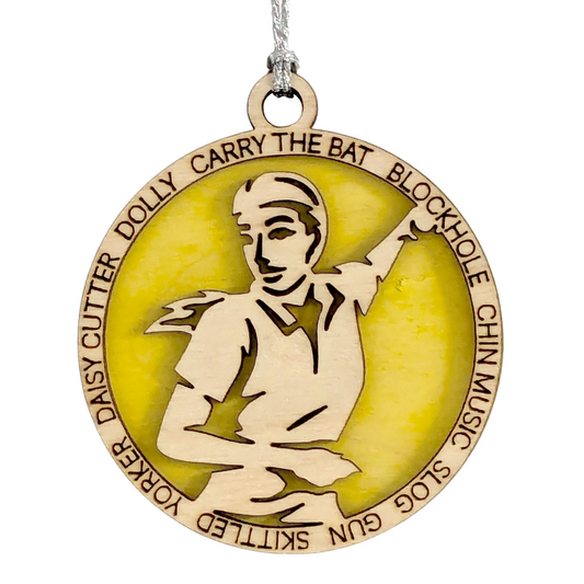 3" Personalized Handcrafted Wooden Female Cricket Christmas Ornament - Customizable Cricket Sport Theme Holiday Decoration - Perfect Gift for Cricket Enthusiasts and Female Athletes