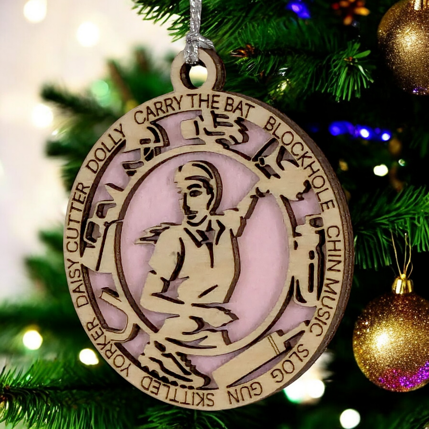 3" Personalized Handcrafted Wooden Female Cricket Christmas Ornament - Customizable Cricket Sport Theme Holiday Decoration - Perfect Gift for Cricket Enthusiasts and Female Athletes