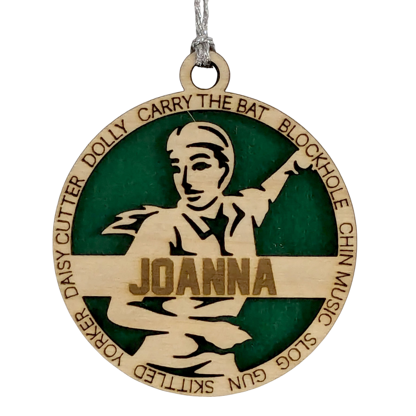 3" Personalized Handcrafted Wooden Female Cricket Christmas Ornament - Customizable Cricket Sport Theme Holiday Decoration - Perfect Gift for Cricket Enthusiasts and Female Athletes