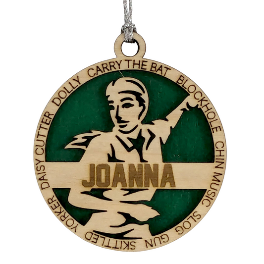 3" Personalized Handcrafted Wooden Female Cricket Christmas Ornament - Customizable Cricket Sport Theme Holiday Decoration - Perfect Gift for Cricket Enthusiasts and Female Athletes