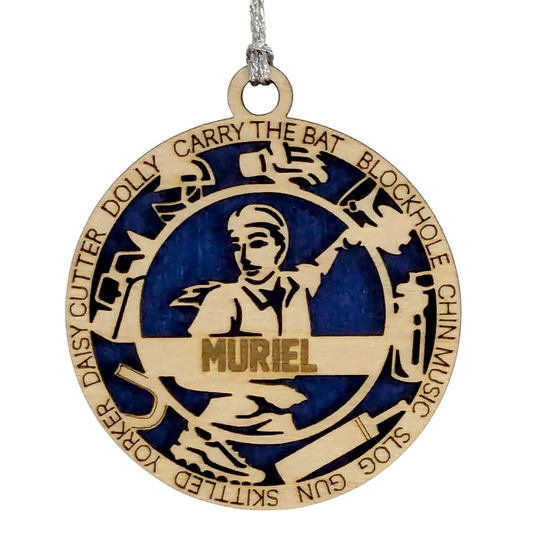 3" Personalized Handcrafted Wooden Female Cricket Christmas Ornament - Customizable Cricket Sport Theme Holiday Decoration - Perfect Gift for Cricket Enthusiasts and Female Athletes