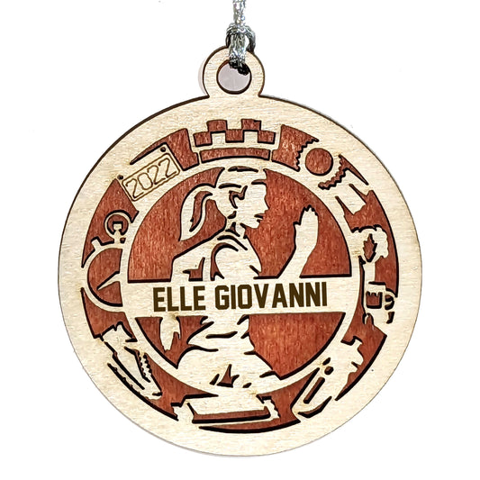 Female Cross Country Runner laser cut personalized wood ornament