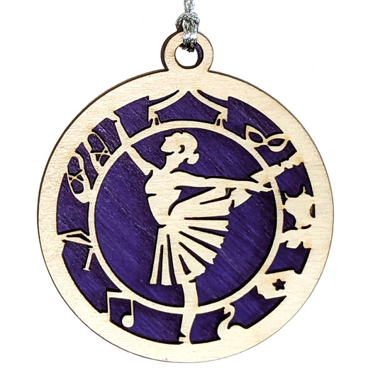 Female Ballet Dancer laser cut wood ornament