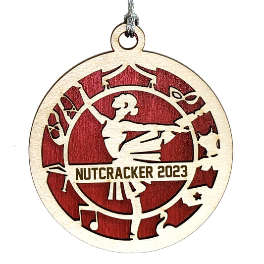 Female Ballet Dancer laser cut personalized wood ornament