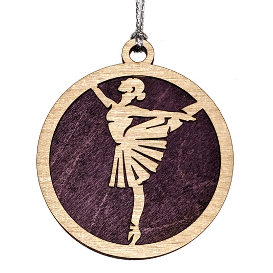 Female Ballet Dancer laser cut wood ornament