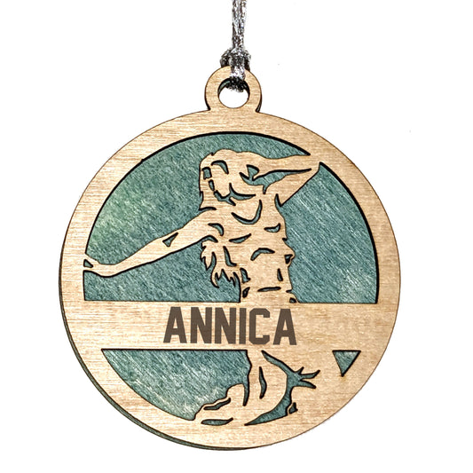 Female Hip Hop Dancer laser cut personalized wood ornament