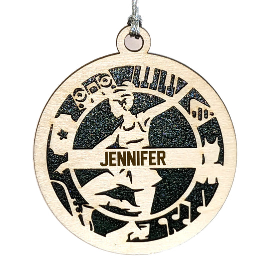 Female Jazz Dancer laser cut personalized wood ornament