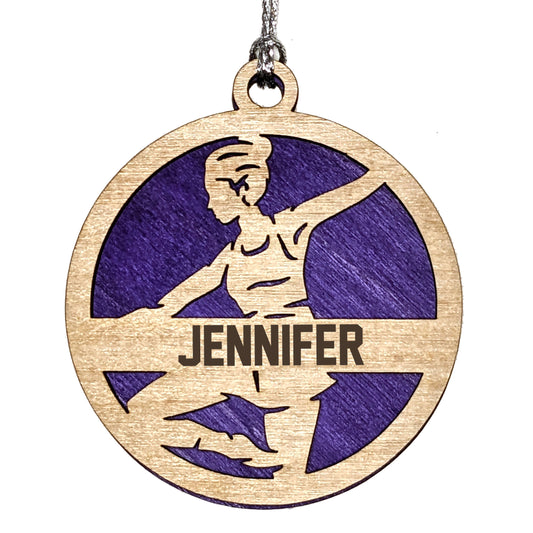 Female Jazz Dancer laser cut personalized wood ornament