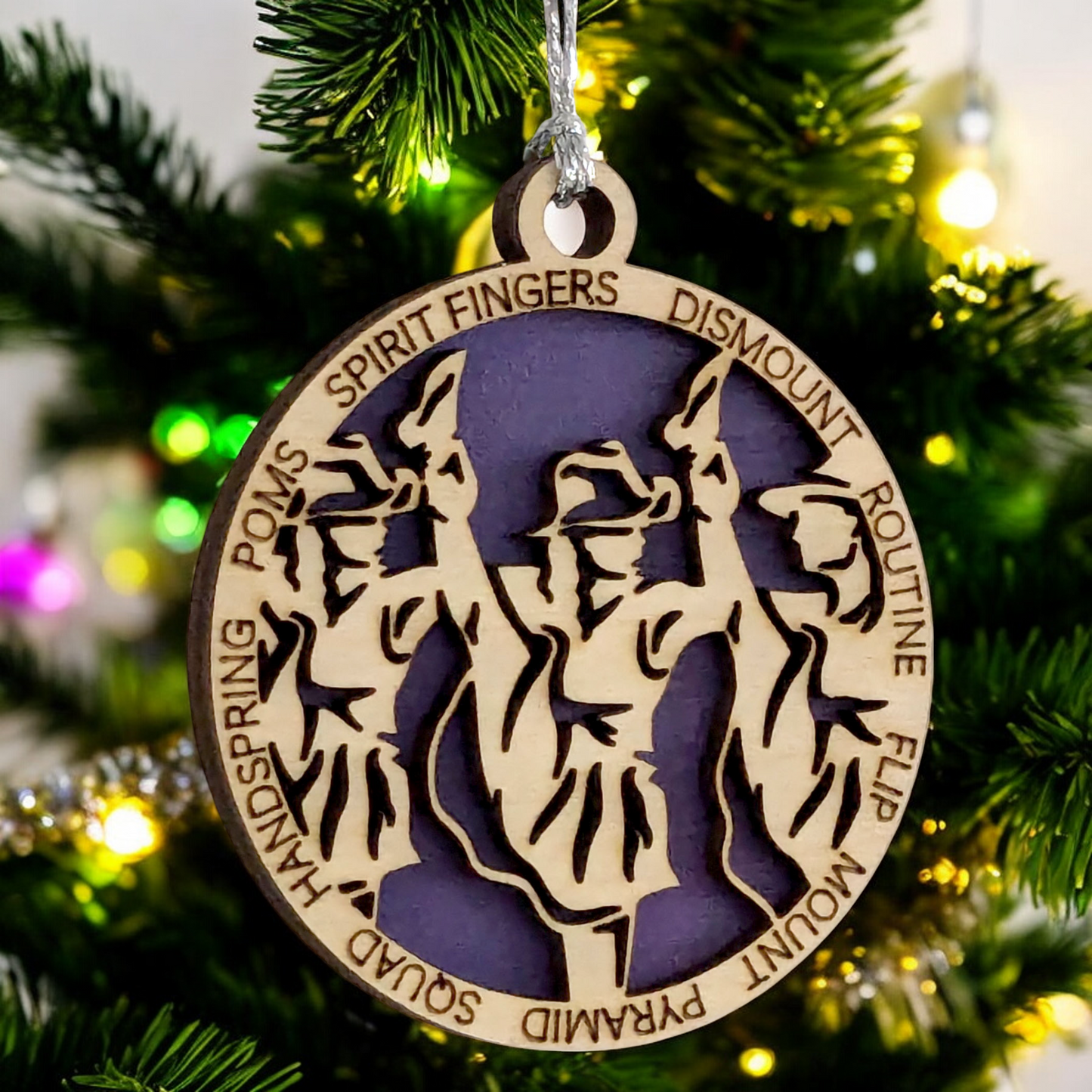 3" Laser Cut Wooden Personalized Drill Team Christmas Ornament - Unique Holiday Decor for Dancers, Customizable Design, Perfect Gift for Drill Team Enthusiasts and Performers