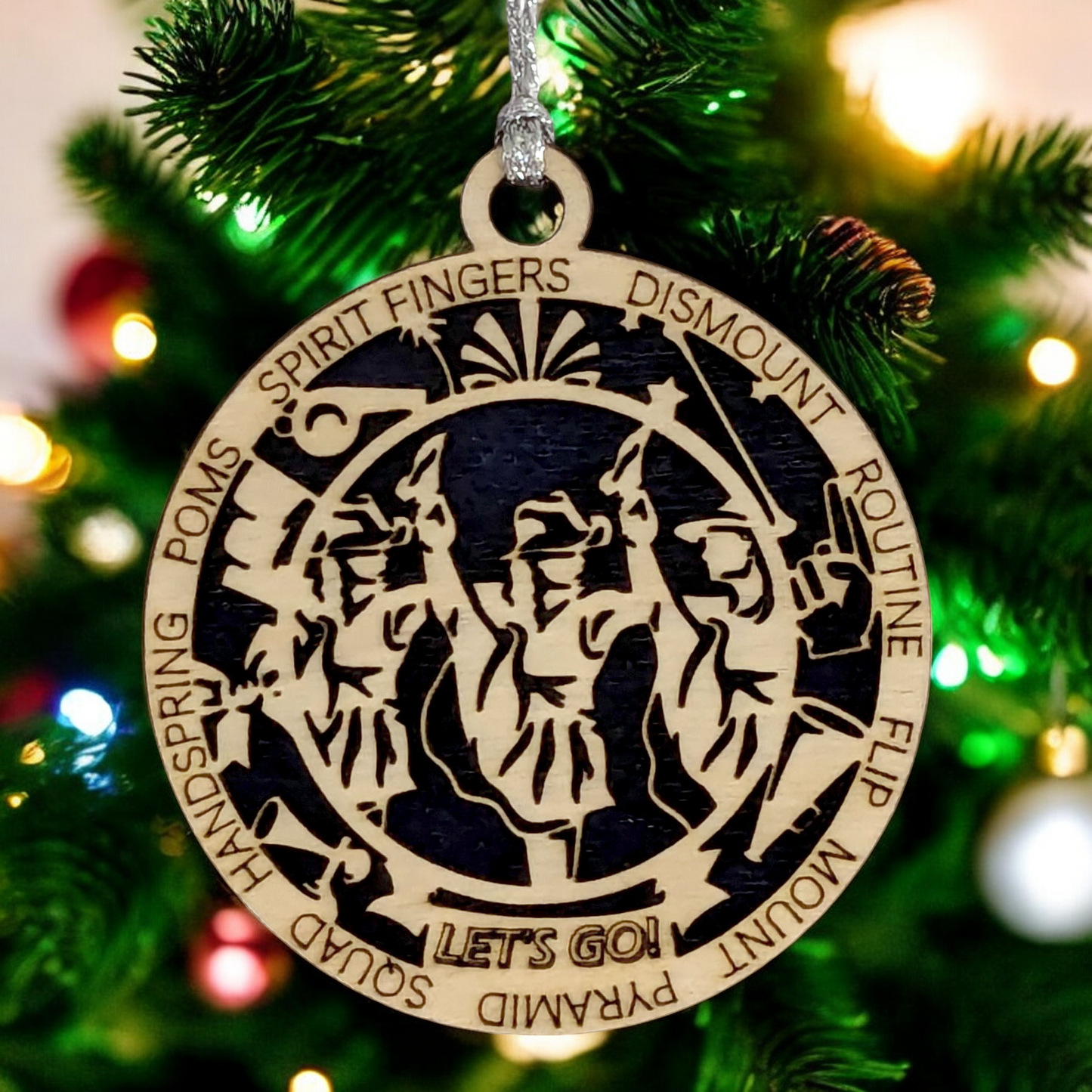 3" Laser Cut Wooden Personalized Drill Team Christmas Ornament - Unique Holiday Decor for Dancers, Customizable Design, Perfect Gift for Drill Team Enthusiasts and Performers