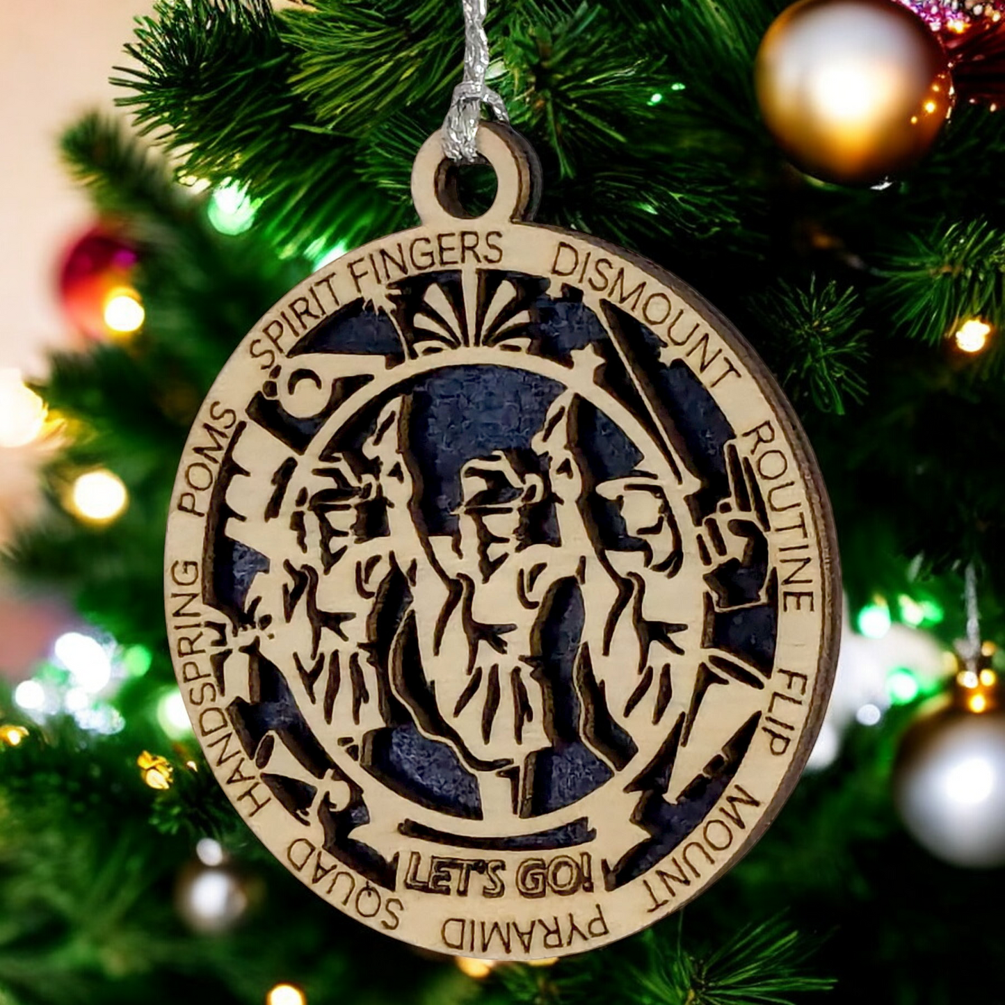 3" Laser Cut Wooden Personalized Drill Team Christmas Ornament - Unique Holiday Decor for Dancers, Customizable Design, Perfect Gift for Drill Team Enthusiasts and Performers