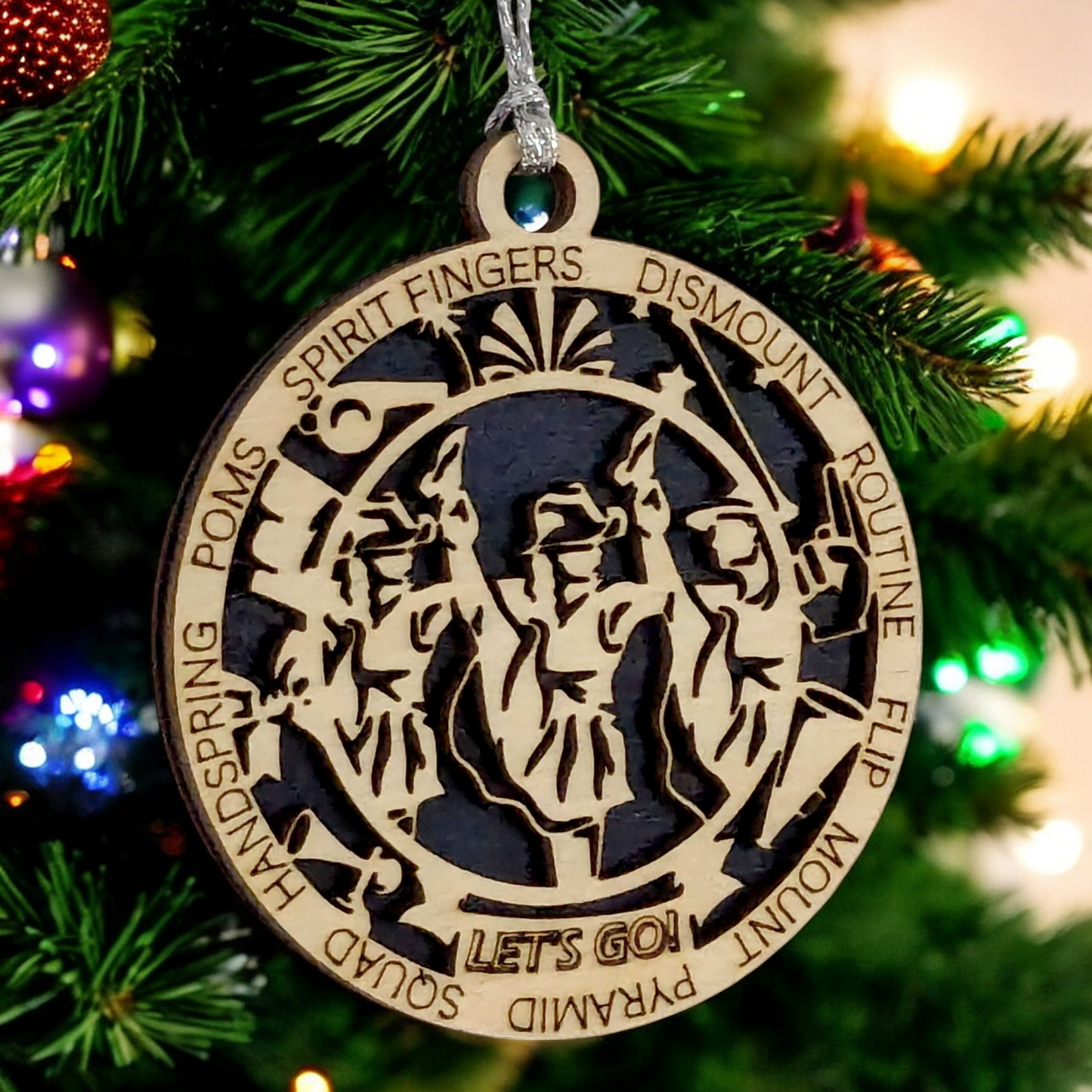 3" Laser Cut Wooden Personalized Drill Team Christmas Ornament - Unique Holiday Decor for Dancers, Customizable Design, Perfect Gift for Drill Team Enthusiasts and Performers