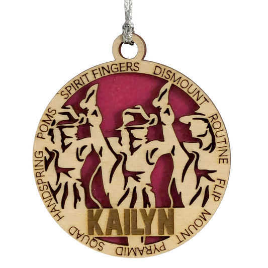 3" Laser Cut Wooden Personalized Drill Team Christmas Ornament - Unique Holiday Decor for Dancers, Customizable Design, Perfect Gift for Drill Team Enthusiasts and Performers