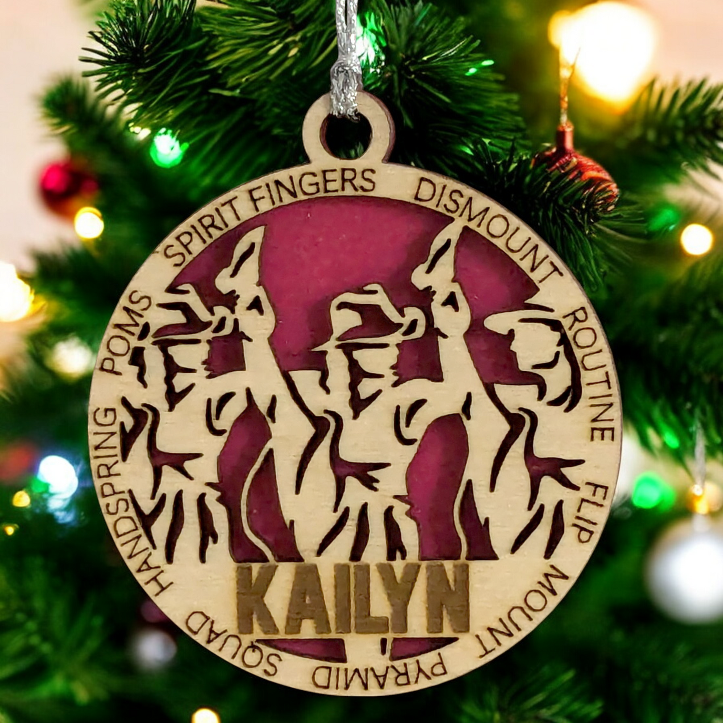 3" Laser Cut Wooden Personalized Drill Team Christmas Ornament - Unique Holiday Decor for Dancers, Customizable Design, Perfect Gift for Drill Team Enthusiasts and Performers