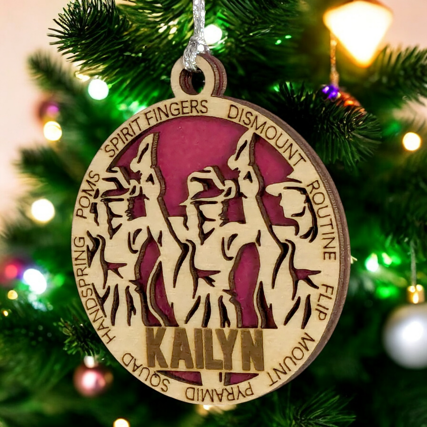 3" Laser Cut Wooden Personalized Drill Team Christmas Ornament - Unique Holiday Decor for Dancers, Customizable Design, Perfect Gift for Drill Team Enthusiasts and Performers