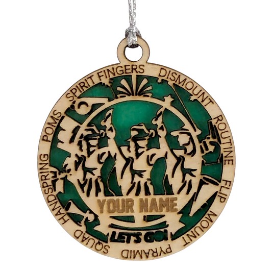 3" Laser Cut Wooden Personalized Drill Team Christmas Ornament - Unique Holiday Decor for Dancers, Customizable Design, Perfect Gift for Drill Team Enthusiasts and Performers