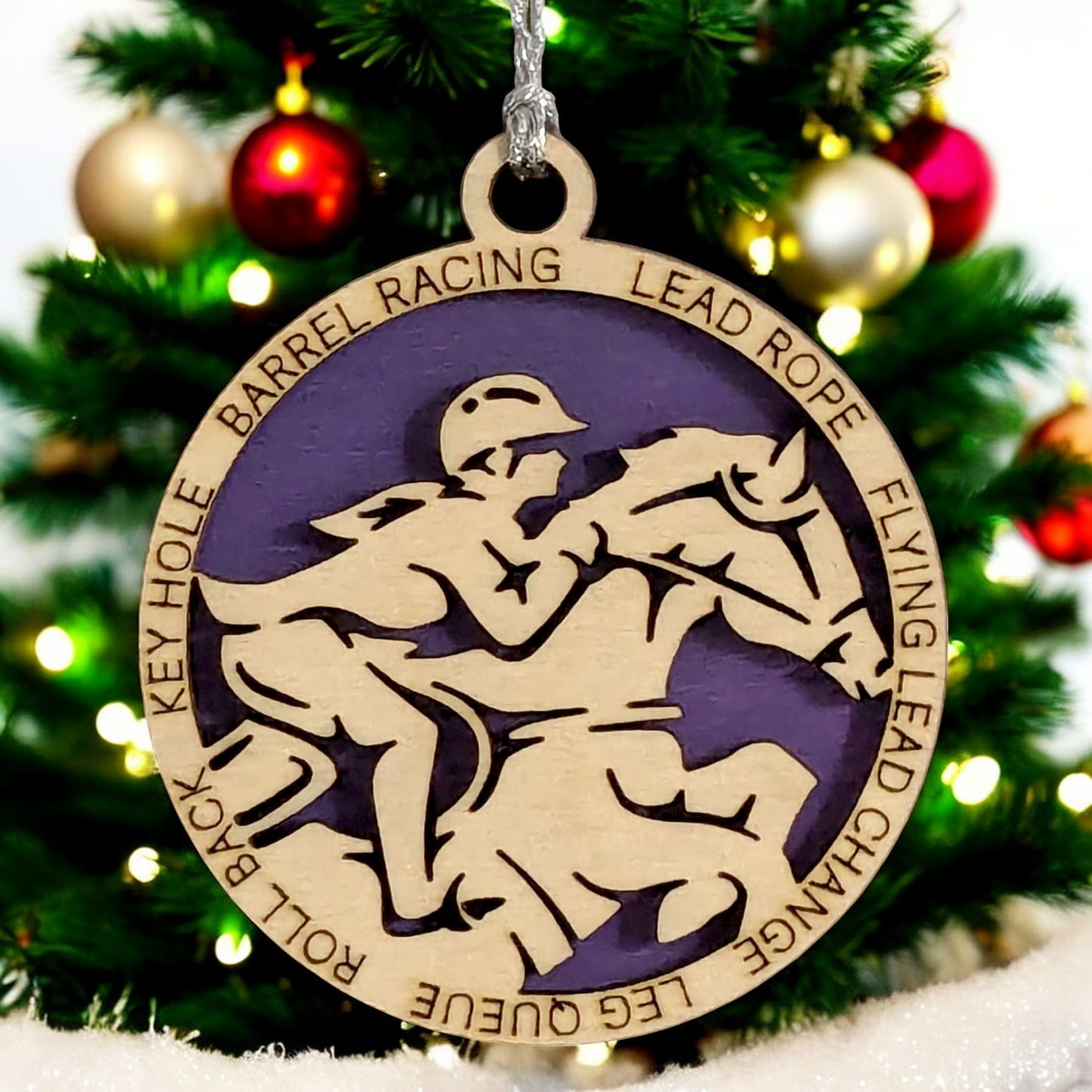 3" Handcrafted Wooden Personalized Female Equestrian Christmas Ornament - Custom Horseback Riding Holiday Decor
