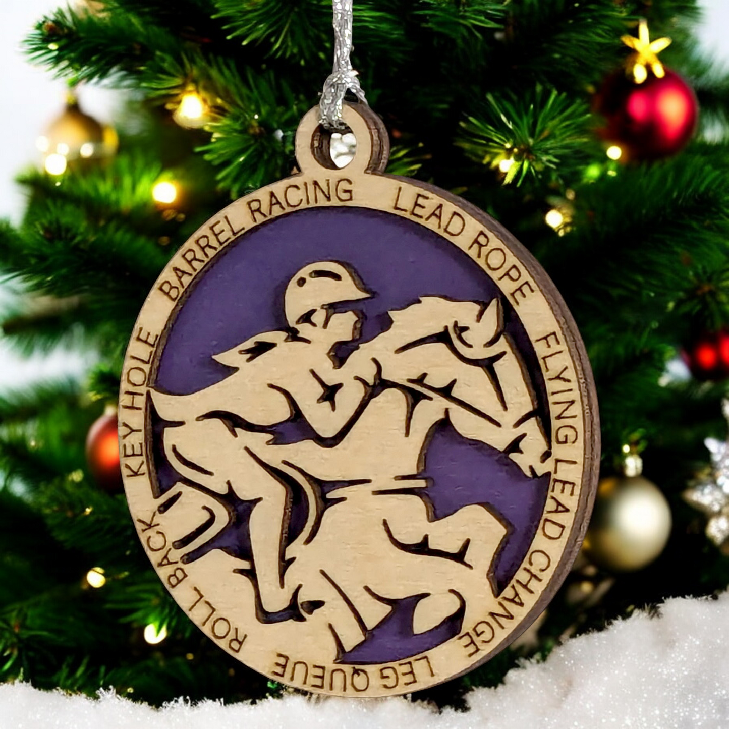 3" Handcrafted Wooden Personalized Female Equestrian Christmas Ornament - Custom Horseback Riding Holiday Decor