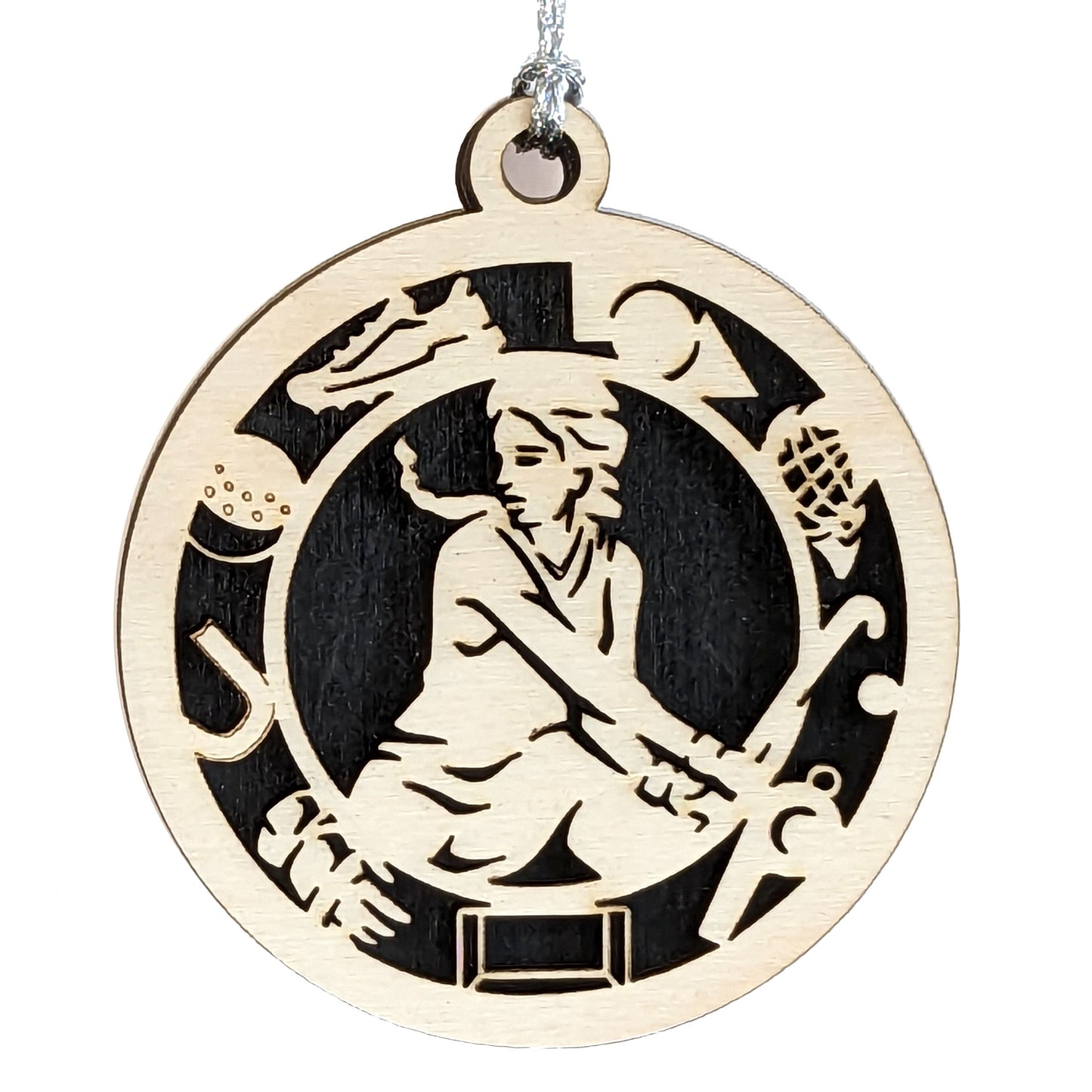 Female Field Hockey laser cut wood ornament