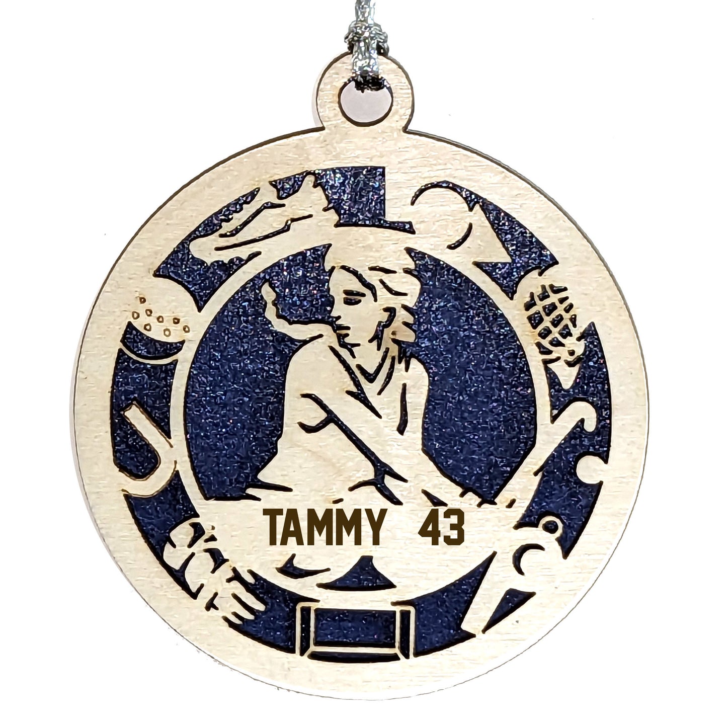 Female Field Hockey laser cut personalized wood ornament