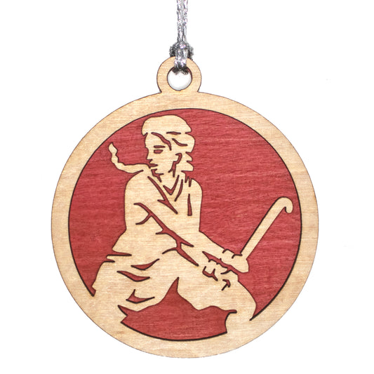 Female Field Hockey laser cut wood ornament