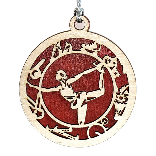 Female Figure Skating laser cut wood ornament