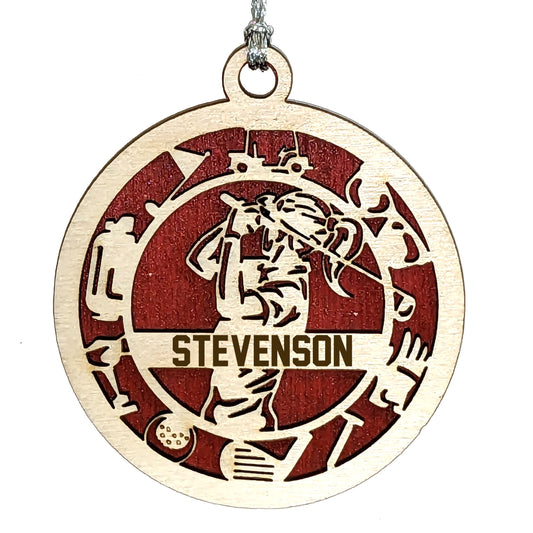 Female Golf laser cut personalized wood ornament
