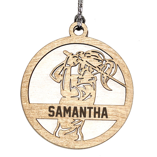 Female Golf laser cut personalized wood ornament