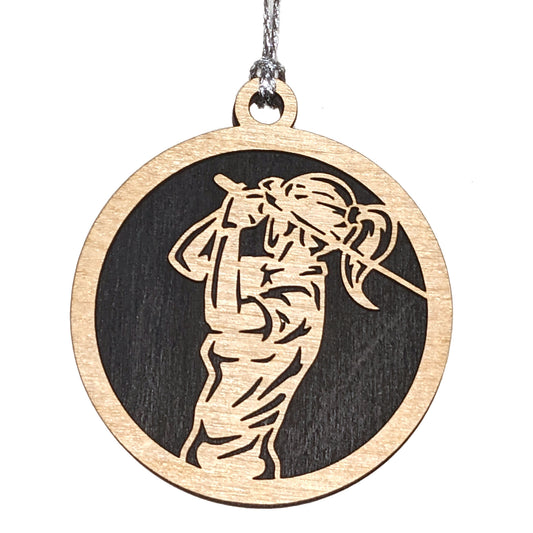 Female Golf laser cut wood ornament