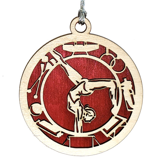 Female Gymnastics laser cut wood ornament