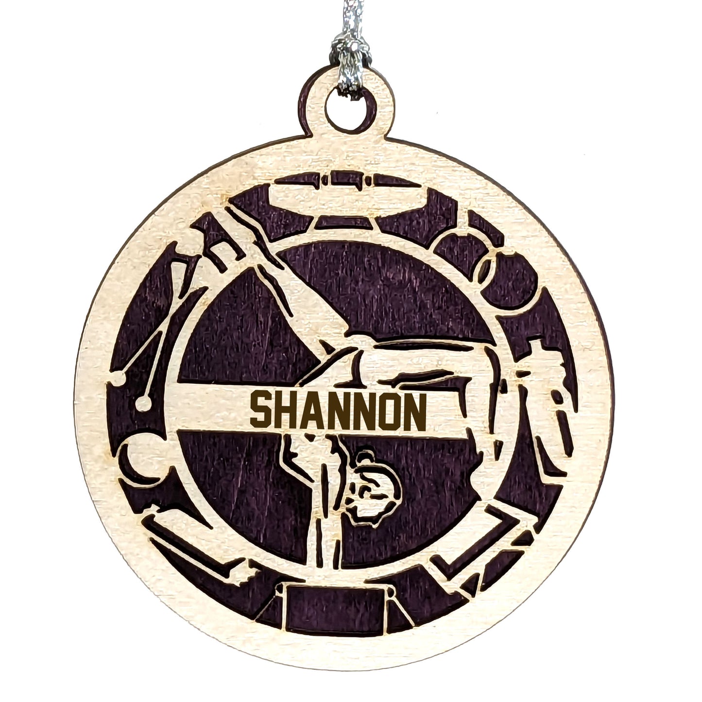 Female Gymnastics laser cut personalized wood ornament
